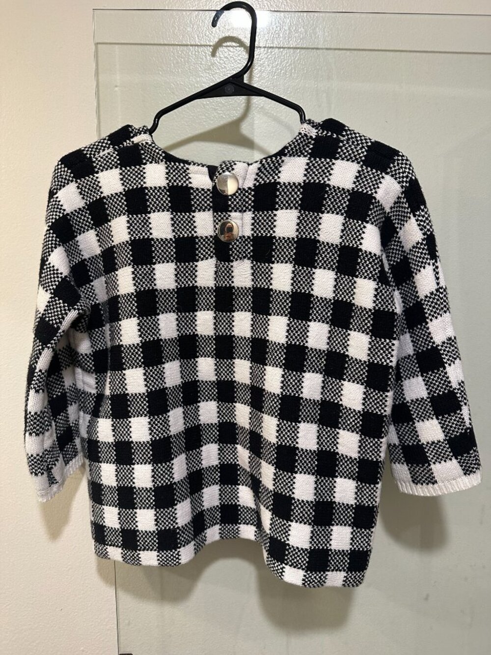 Maje Women's Size 1 Small Houndstooth Black and White Sweater